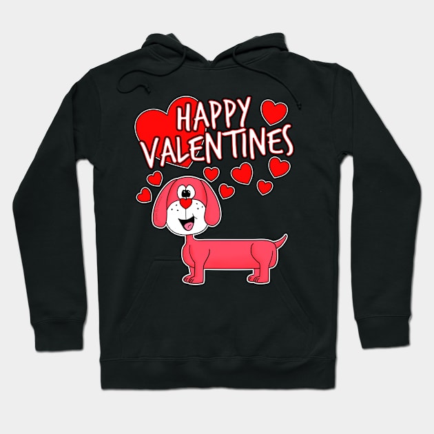 Happy Valentines Day 2022 Dachshund Dog Animal Lover Hoodie by doodlerob